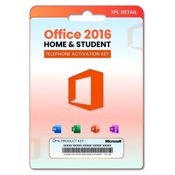 Office 2016 Home & Student Telephone activation key
