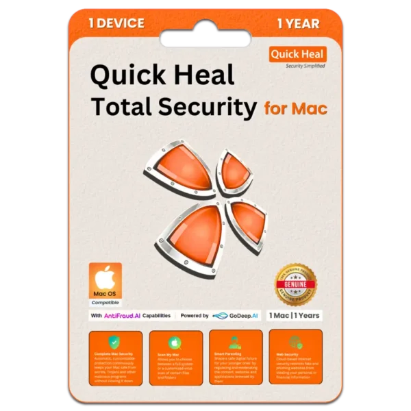 Quick Heal Total Security for Mac 1 Device for 1 Year Protection